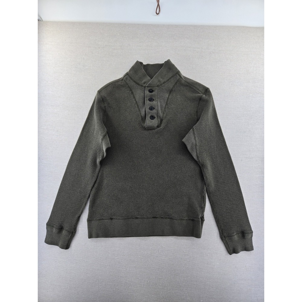 Vtg Polo Ralph Lauren Sweater Men's Medium Green Military Knit Shawl Collar